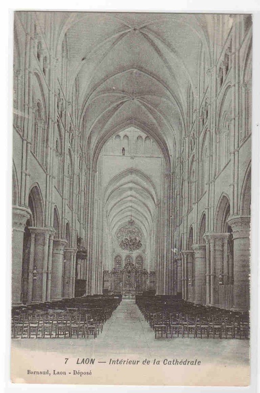 Cathedrale Interior Laon Aisne France 1910s postcard