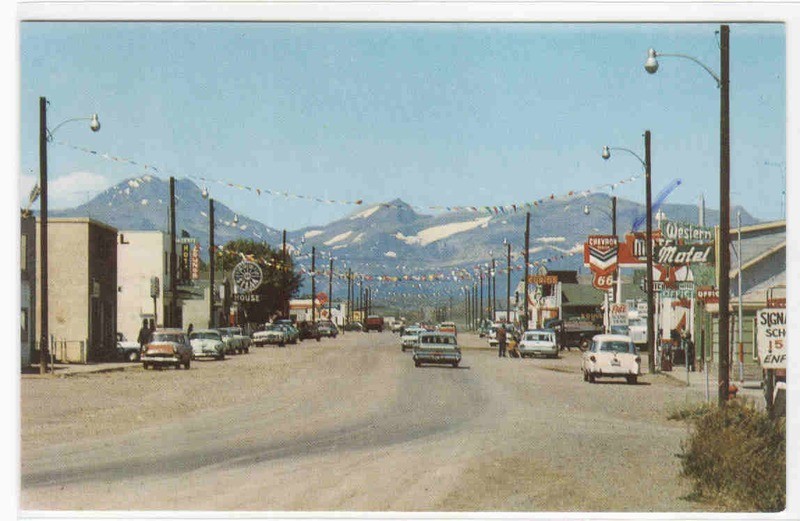 Street Scene Cars Blackfoot Indian Reservation Browning Montana postcard