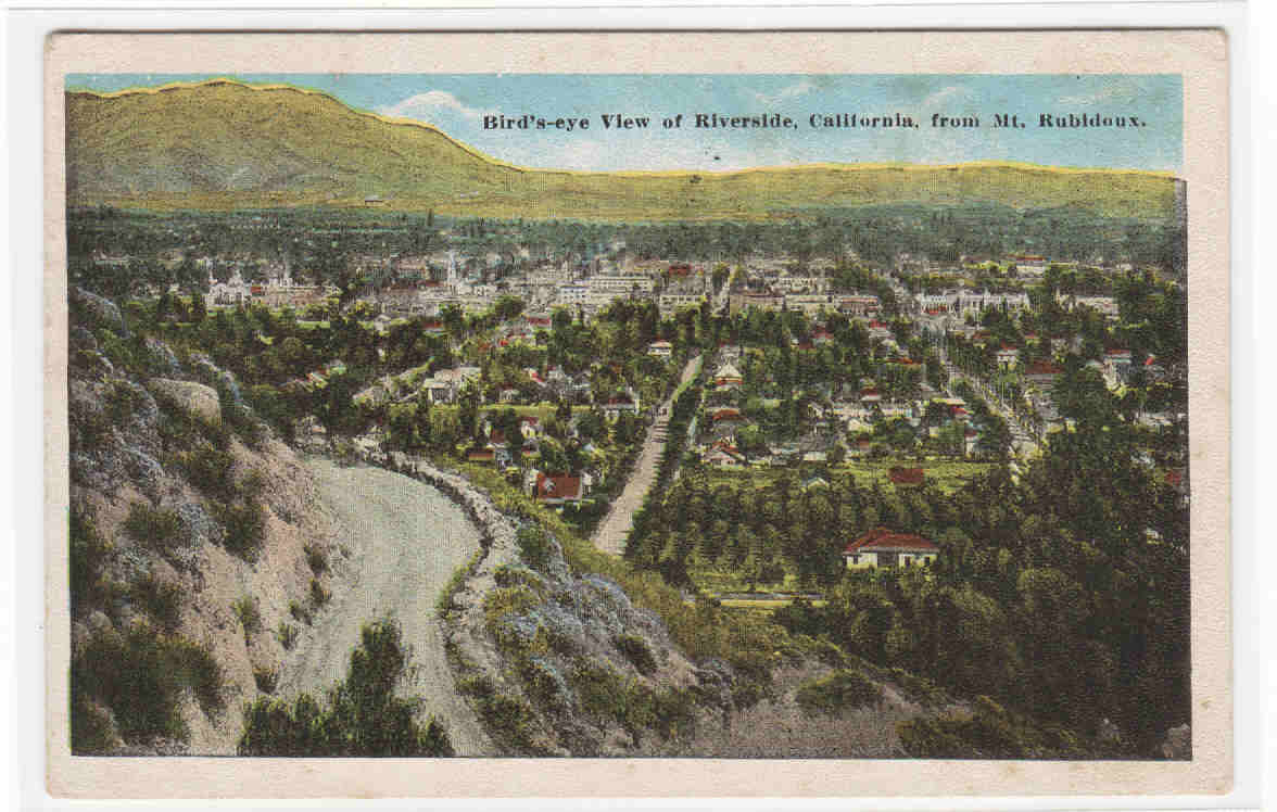 Panorama Riverside California 1938 postcard