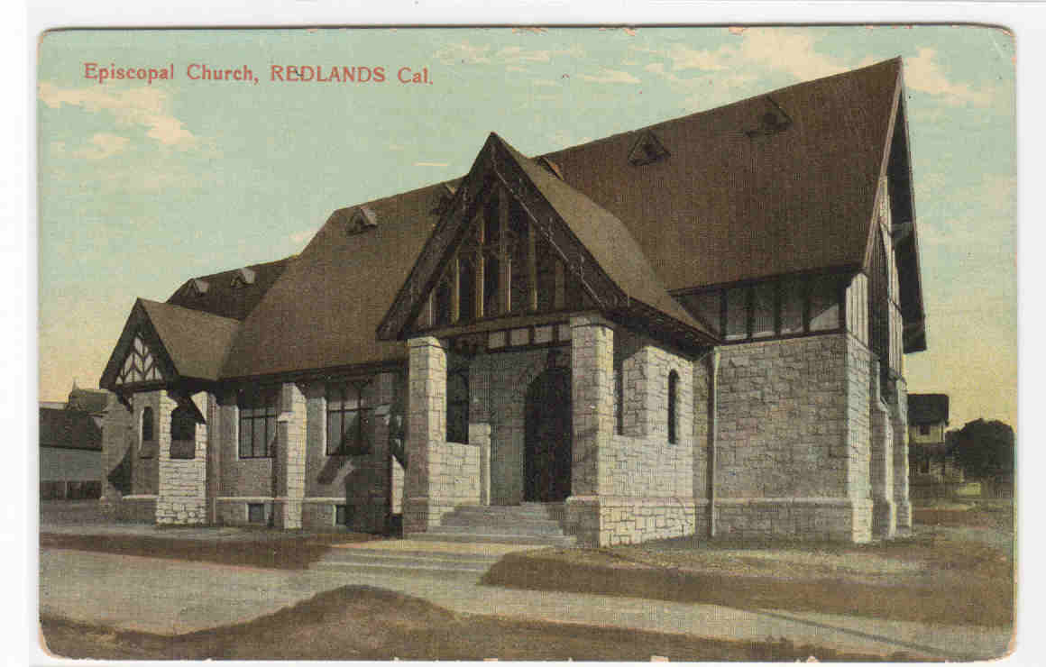 Episcopal Church Redlands California 1910c #1 postcard