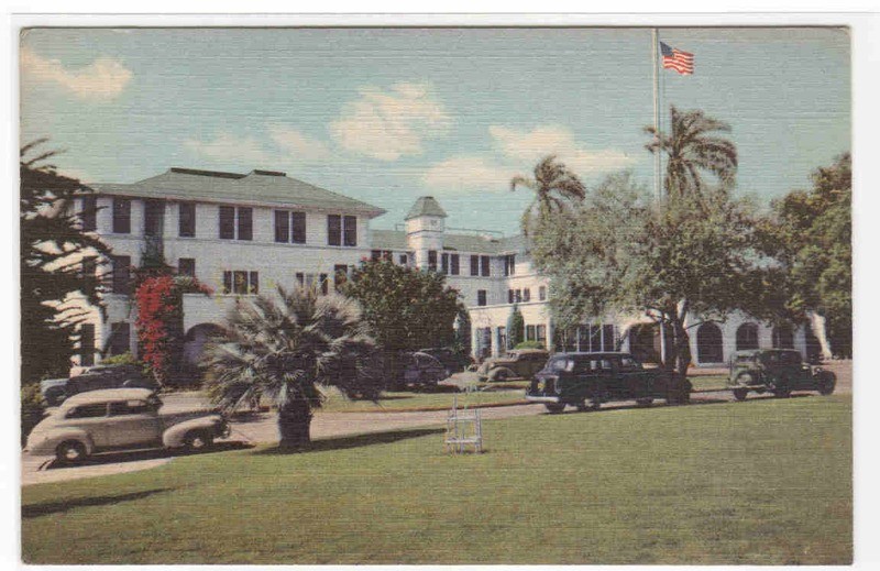 Paradise Valley Sanitarium Hospital Cars National City California postcard
