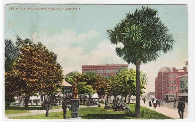 City Hall Square Oakland California 1917 postcard