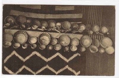 Pueblo Native American Indian Cliff Dweller Pottery Human Skulls Mesa Verde Colorado 1907 postcard