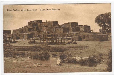 Taos Pueblo North House Taos New Mexico 1930 postcard