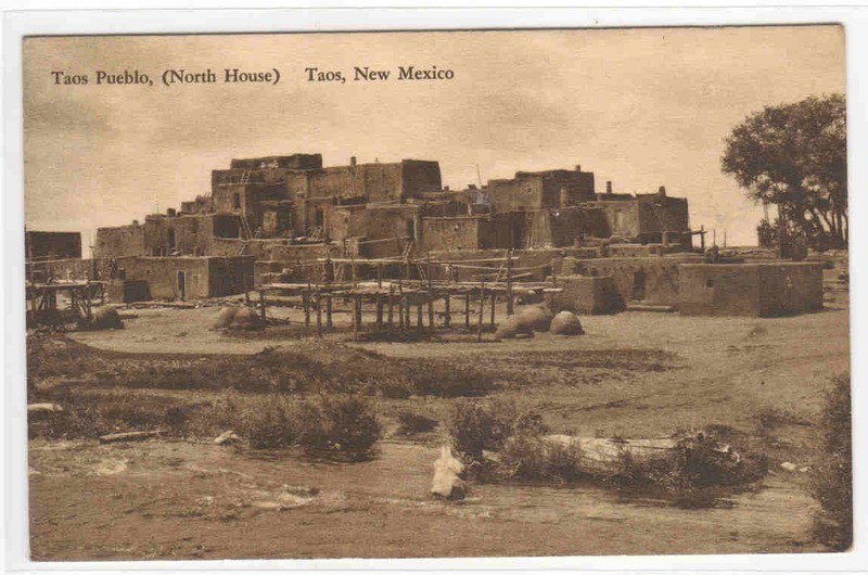 Taos Pueblo North House Taos New Mexico 1930 postcard