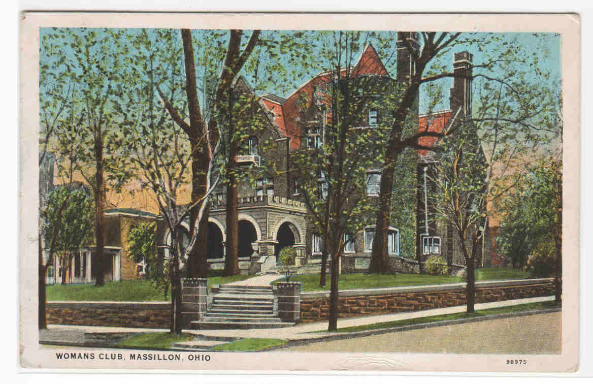 Womans Club Massillon Ohio 1929 postcard
