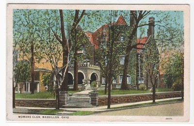 Womans Club Massillon Ohio 1929 postcard