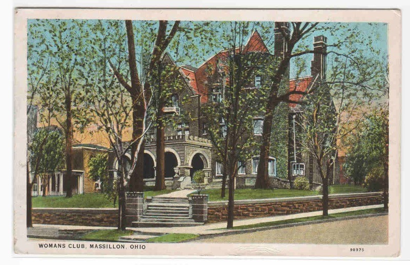 Womans Club Massillon Ohio 1929 postcard