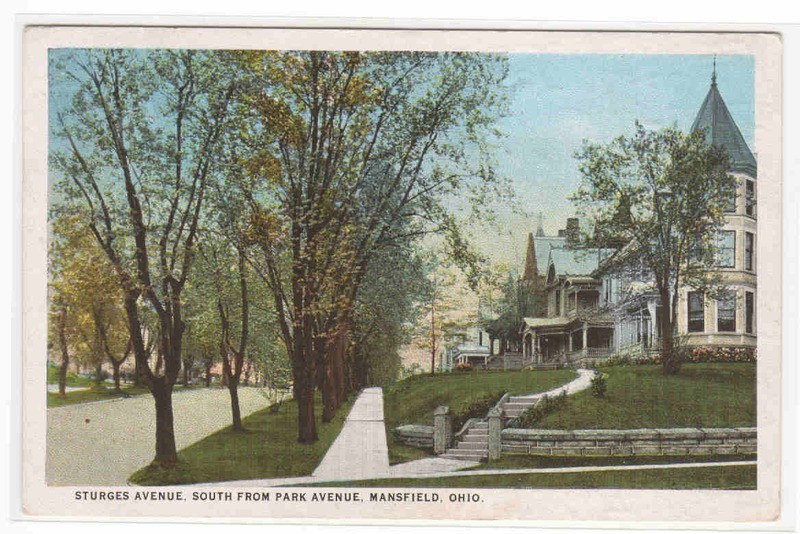 Sturges Avenue Mansfield Ohio 1925 postcard