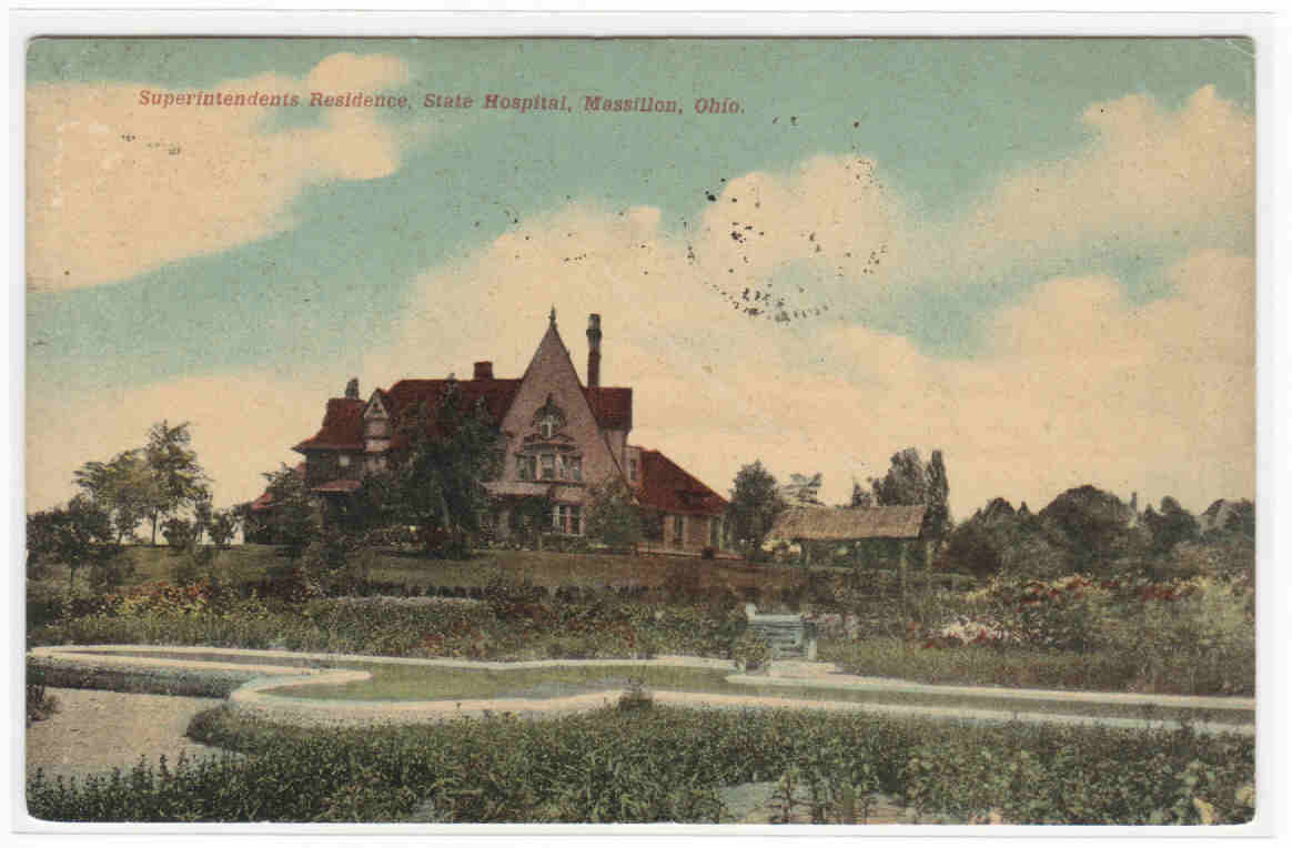 Insane Asylum State Hospital Massillon  Ohio 1910 postcard