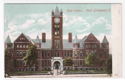High School East Liverpool Ohio 1910c postcard