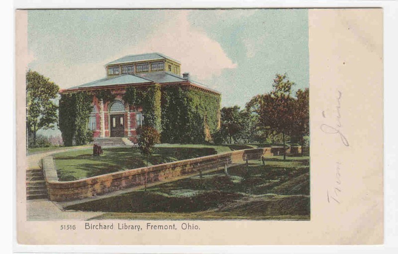 Birchard Library Fremont Ohio 1905c postcard