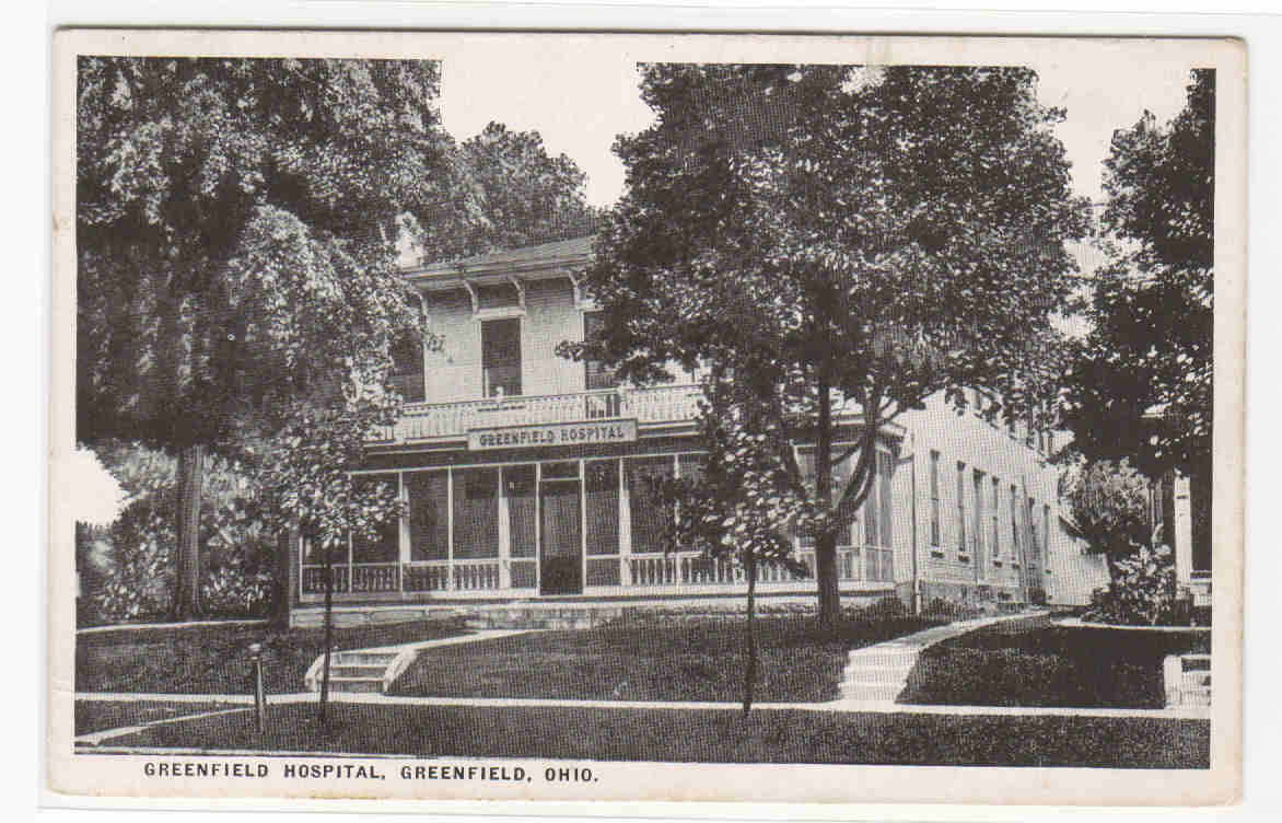 Greenfield Hospital Greenfield Ohio postcard