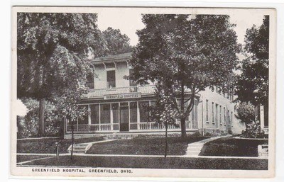 Greenfield Hospital Greenfield Ohio postcard