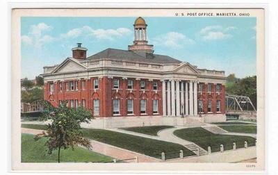 Post Office Marietta Ohio 1920s postcard