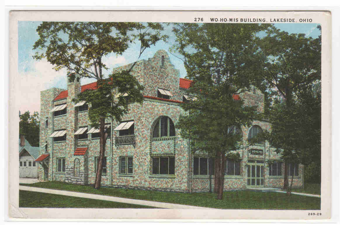 Wo Ho Mis Building Lakeside Ohio 1930s postcard