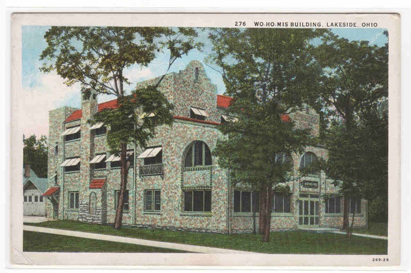 Wo Ho Mis Building Lakeside Ohio 1930s postcard