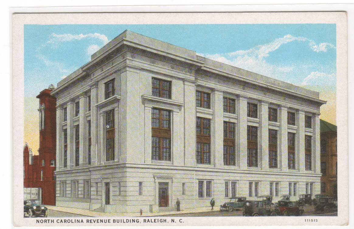 State Revenue Building Raleigh North Carolina 1920s postcard