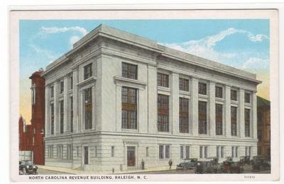 State Revenue Building Raleigh North Carolina 1920s postcard
