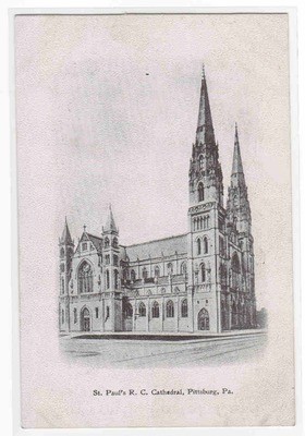 St Paul's Roman Catholic Cathedral Pittsburgh Pennsylvania 1905c postcard