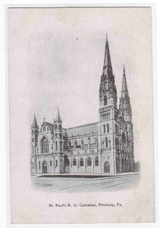 St Paul's Roman Catholic Cathedral Pittsburgh Pennsylvania 1905c postcard