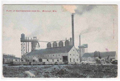 Northwestern Iron Co Mill Mayville Wisconsin 1910c postcard