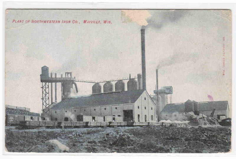 Northwestern Iron Co Mill Mayville Wisconsin 1910c postcard