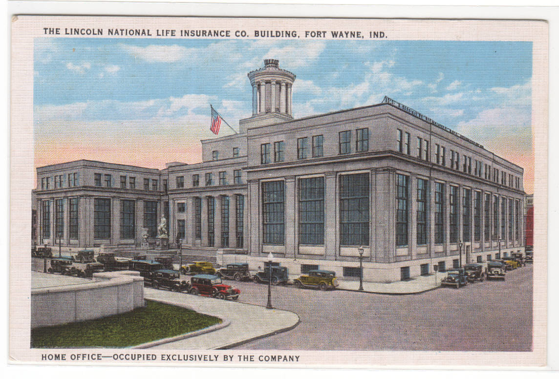Lincoln National Life Insurance Co Fort Wayne Indiana postcard