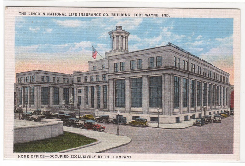Lincoln National Life Insurance Co Fort Wayne Indiana postcard