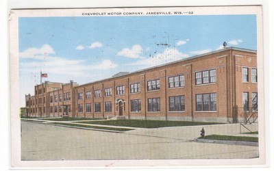 Chevrolet Motor Company Factory Janesville Wisconsin 1945 linen postcard
