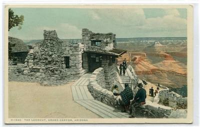 The Lookout Grand Canyon Arizona Fred Harvey 1910c postcard