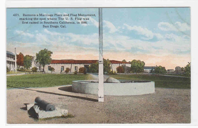 Ramona's Marriage Place &amp; Flag Monument San Diego California 1910c postcard