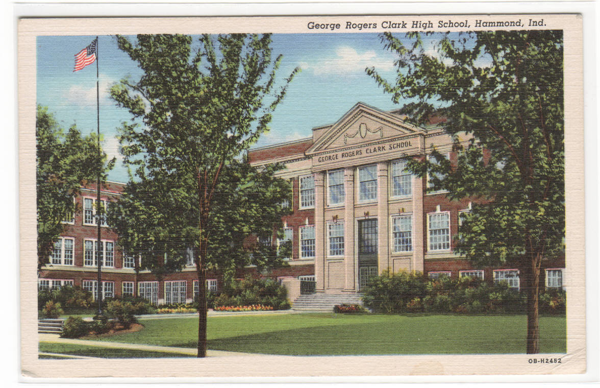 George Rogers Clark High School Hammond Indiana postcard