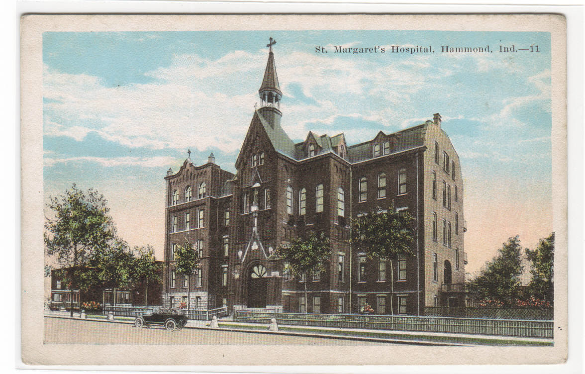 St Margaret's Hospital Hammond Indiana 1920c postcard