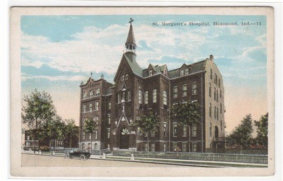 St Margaret's Hospital Hammond Indiana 1920c postcard