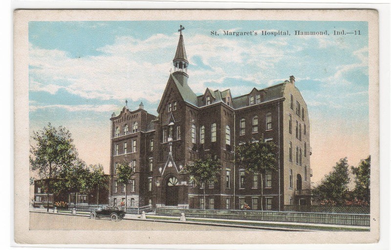 St Margaret's Hospital Hammond Indiana 1920c postcard