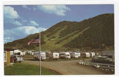 B &amp; B Trailer Park Jackson Wyoming Roadside America postcard
