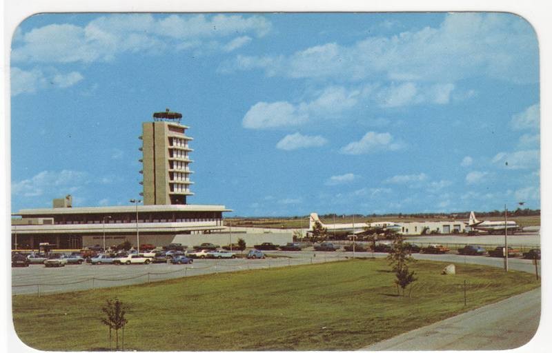 Kent County Airport Grand Rapids Michigan postcard