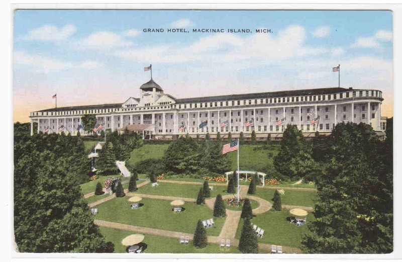 Grand Hotel Mackinac Island Michigan linen postcard