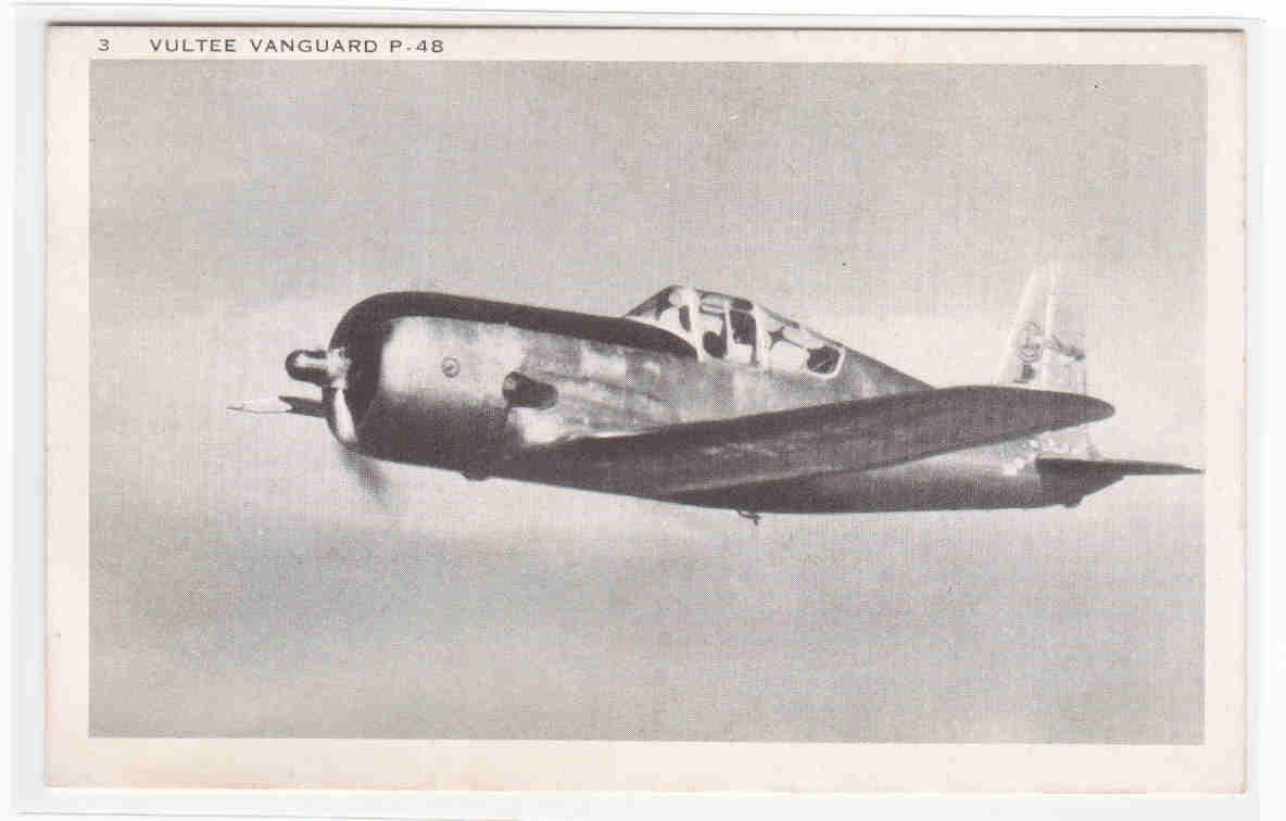 Vultee Vanguard P-48 USAF Fighter Aircraft WW II postcard