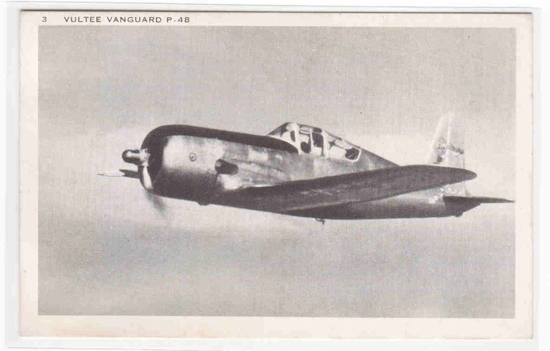 Vultee Vanguard P-48 USAF Fighter Aircraft WW II postcard