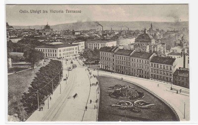 Utsigt fra Victoria Terrasse Oslo Norway 1910s postcard