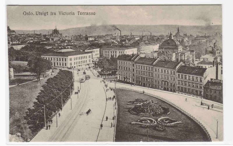 Utsigt fra Victoria Terrasse Oslo Norway 1910s postcard