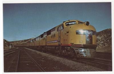 Union Pacific City of San Francisco Railroad Train Wyoming postcard