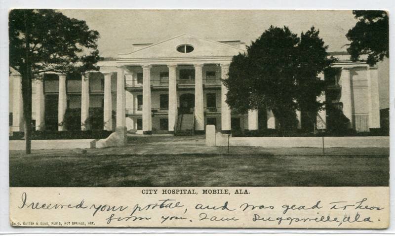 New City Hospital Mobile Alabama 1907 postcard
