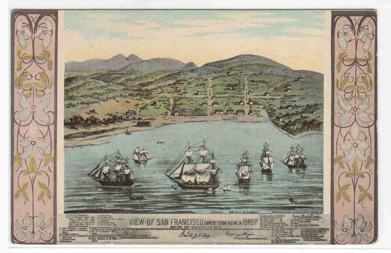 San Francisco in 1846/7 View California 1910c postcard