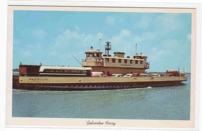 Car Ferry Boat R S Sterling Galveston Port Arthur Texas postcard