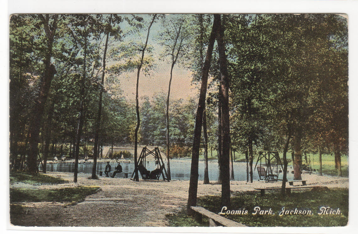 Loomis Park Jackson Michigan 1910c postcard