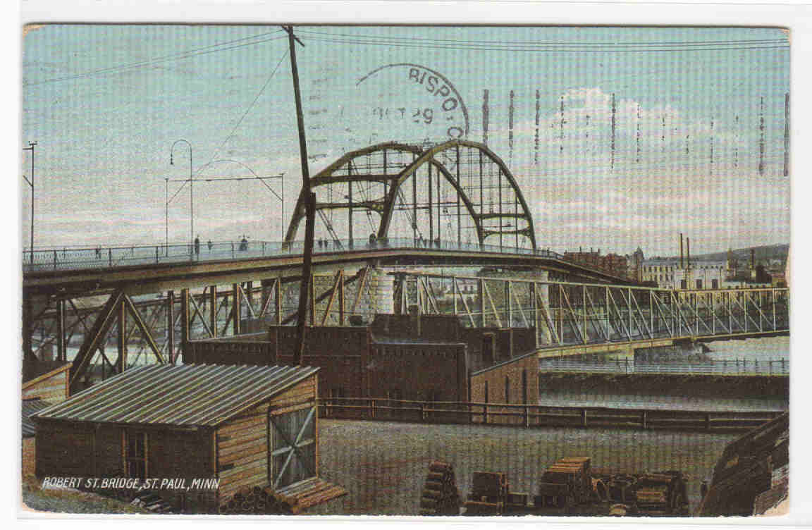 Robert Street Bridge St Paul Minnesota 1907 postcard