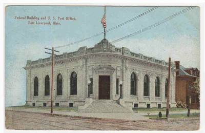 Post Office Federal Building East Liverpool Ohio 1910c postcard